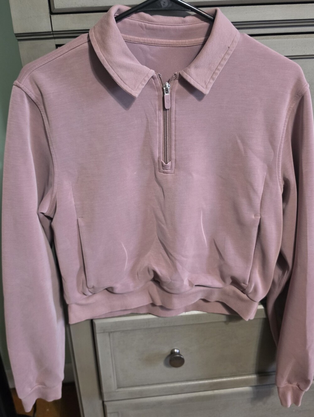 lululemon athletica Dusty Pink Cropped Quarter-Zip Pullover